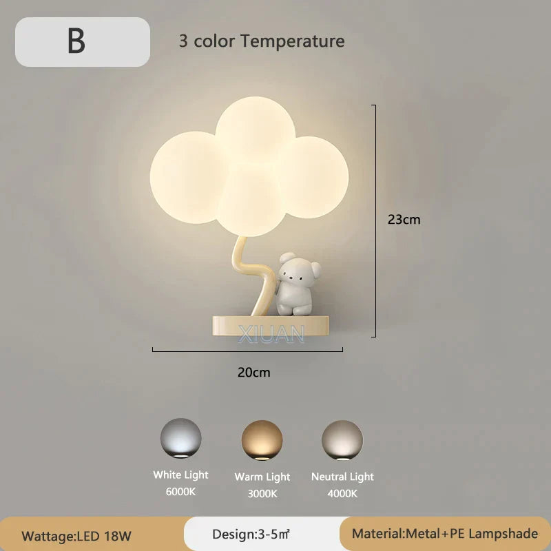 DecorBites™ Cloud Shape LED Baby Room Wall Lamp - Eye Care Bedroom Fixture
