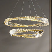 Chandelier de Colgante de Cristal LED Oro Decorbites™ para Iluminación y Decoración de Lujo en Sala de Estar y Comedor