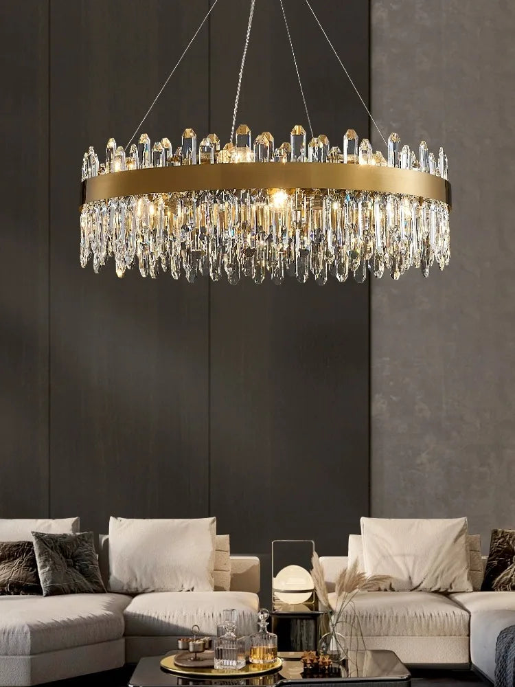 DecorBites™ Crystal Chandelier LED Dining Room Light Gold Lustres