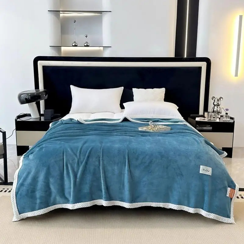 Manta de franela acogedora DecorBites™ para siesta - Color sólido