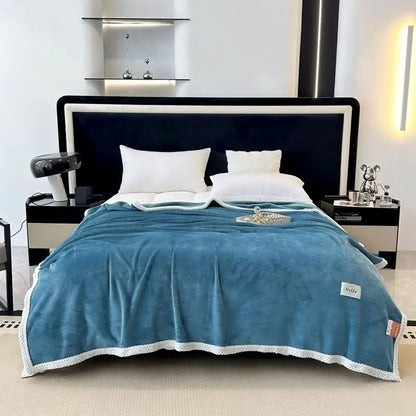 Manta de franela acogedora DecorBites™ para siesta - Color sólido