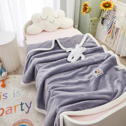 بطانية ديكوربايتس™ للأطفال من الفلانيل - غطاء سرير فردي خفيف الوزن ومريح
