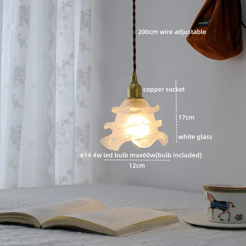 DecorBites™ Clear Glass LED Copper Chandelier Pendant Light for Modern Home Decor.