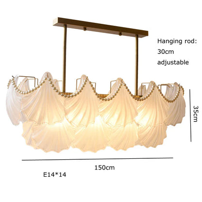 DecorBites™ Crystal Pearl Chain Chandelier: Luxe Hanging Lamp for Exquisite Home Decor