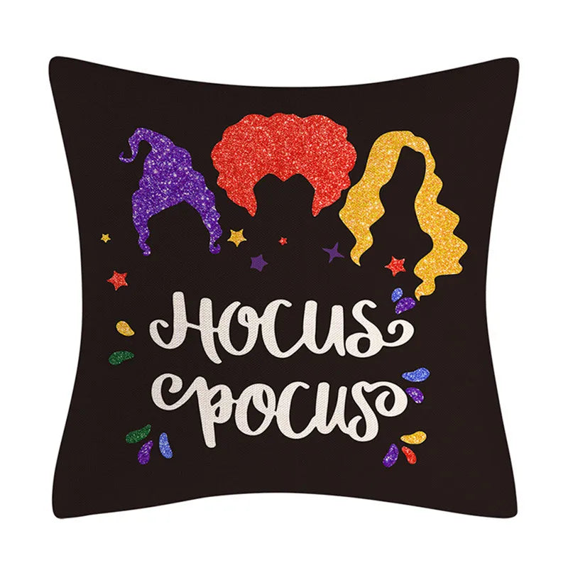 Funda de cojín de lino Decorbites™ de Halloween para la decoración del salón y el sofá - Truco o trato