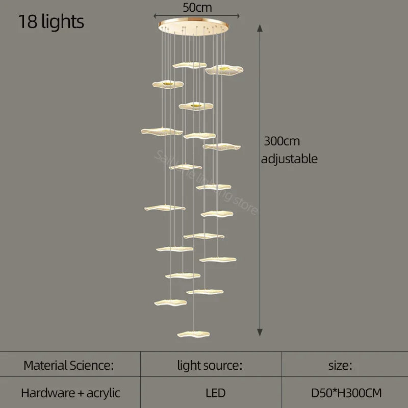 DecorBites™ Lotus Leaf Nordic Chandelier for Elegant Home Decor