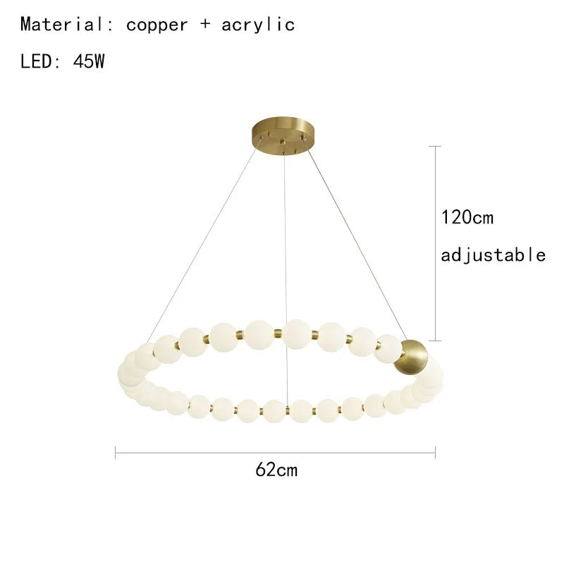 DecorBites™ Brass LED Chandelier with Acrylic Ball - High Quality Dimmable Lighting
