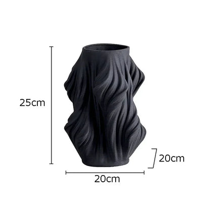 DecorBites™ Ceramic Vase with Artificial Flowers for Desk Decoration and Room Aesthetics