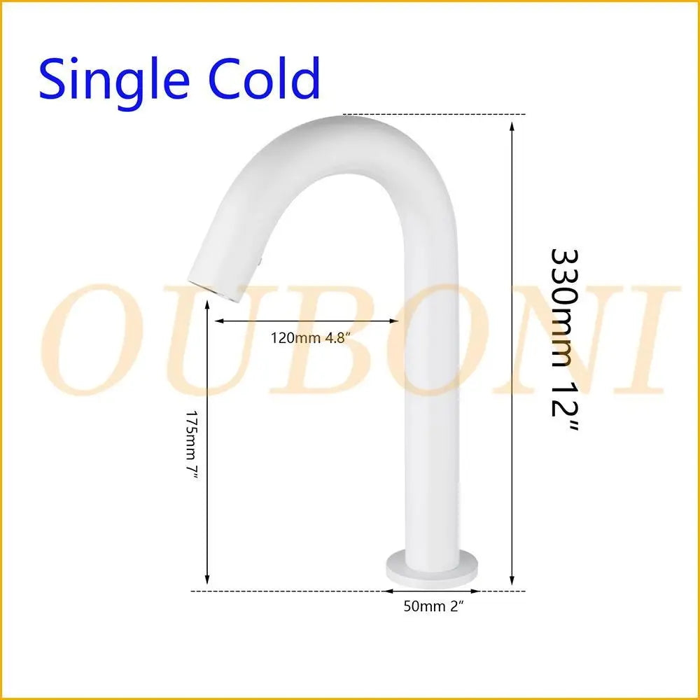 صنبور حمام DecorBites™‎ بمستشعر أوتوماتيكي، مصنوع من النحاس الصلب، موفر للمياه، يعمل بدون لمس