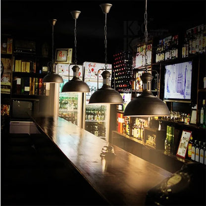 DecorBites™ Industrial Pendant: Vintage Retro Hanging Light for Living Room & Kitchen.