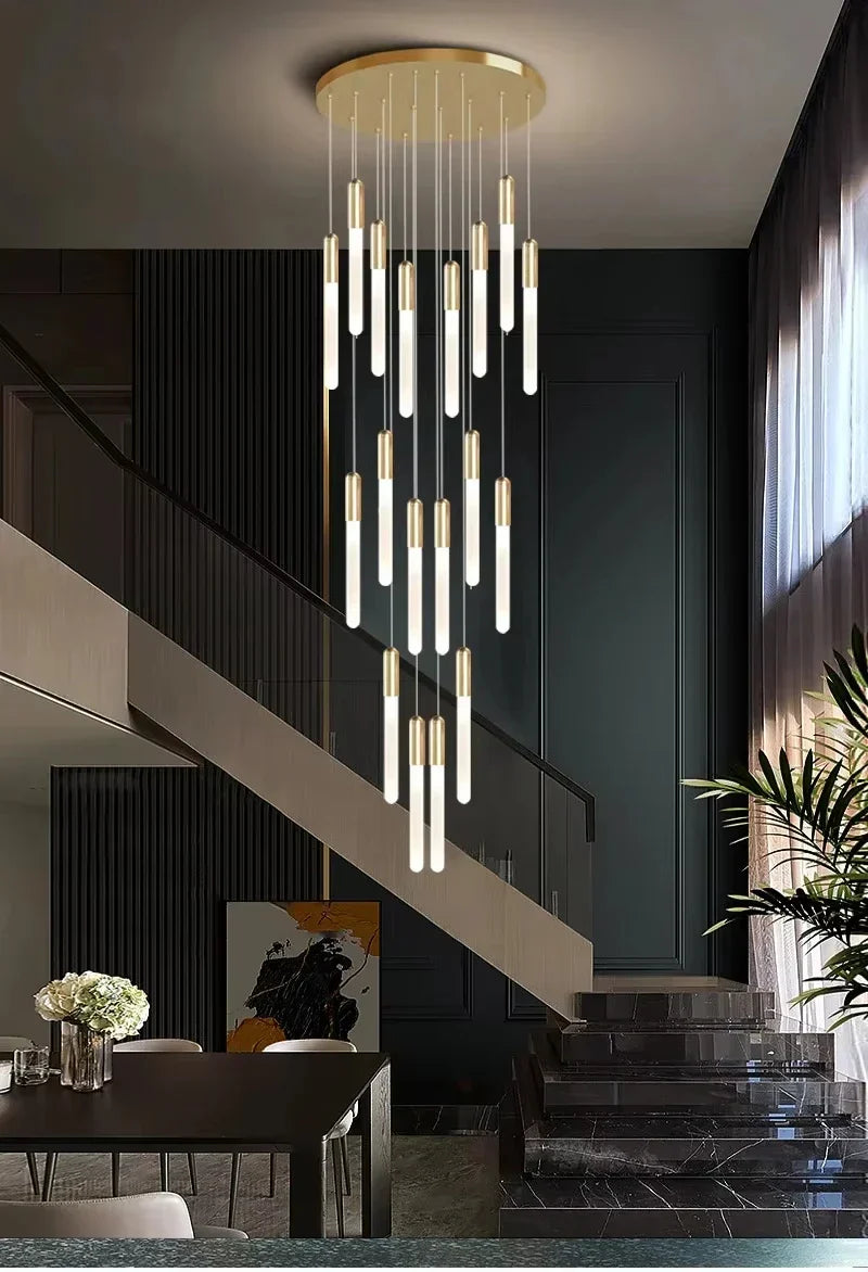 DecorBites™ LED Chandelier: Modern Staircase & Kitchen Pendant Light for Home Decoration