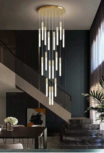 DecorBites™ LED Chandelier: Modern Staircase & Kitchen Pendant Light for Home Decoration