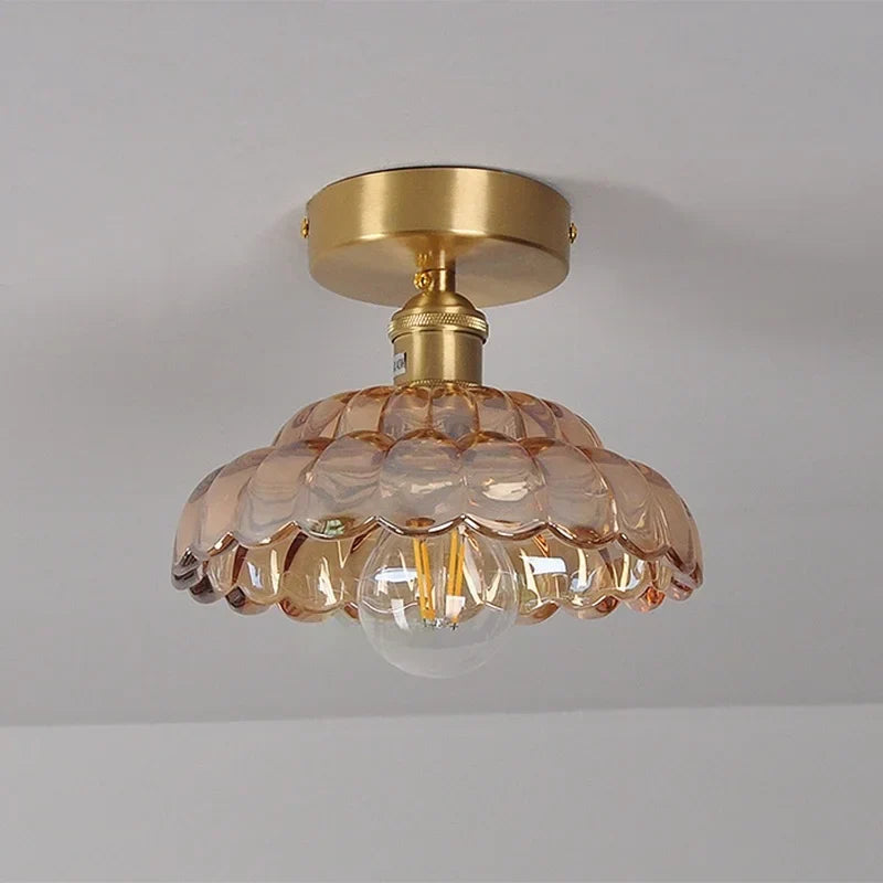 ديكوربايتس™ مصباح سقف LED زجاجي كهرماني بإضاءة داخلية بسيطة وحديثة