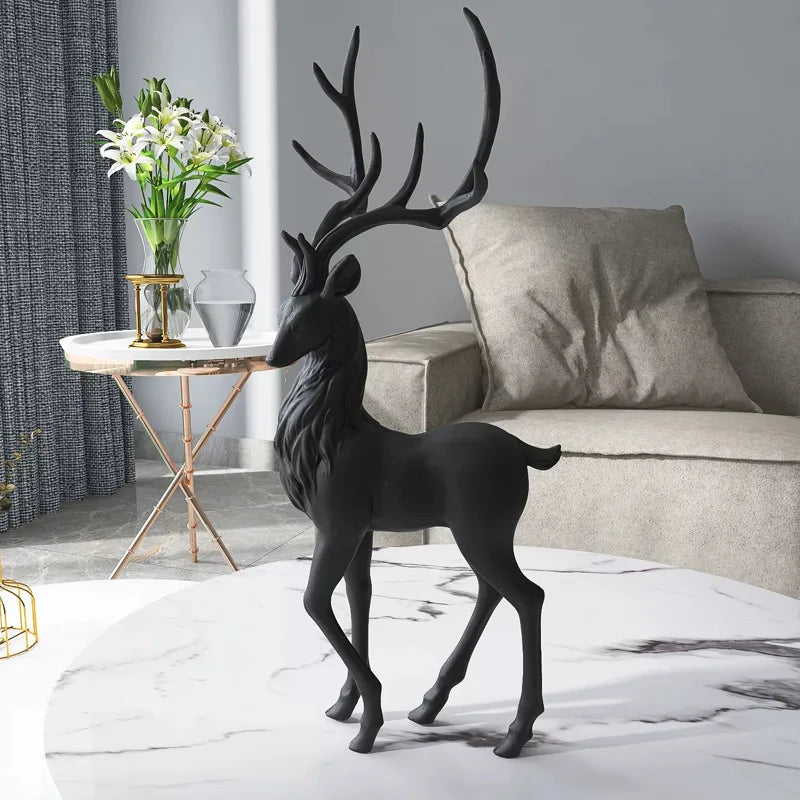 DecorBites™ Deer Sculpture: High-End Resin Elk Figurine for Luxury Home Decor