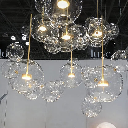 DecorBites™ Glass Bubble LED Chandelier: Stylish Ceiling Lighting for Dining & Living Room