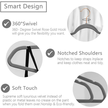 شماعة ديكوربايتس™ 45 سم: رف بنطلونات مخملي مانع للانزلاق لمتاجر الملابس