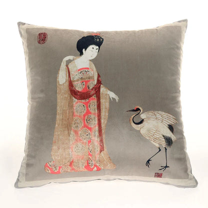 DecorBites™ Chinese Beauty Girl Luxury Cushion Cover for Living Room Sofa