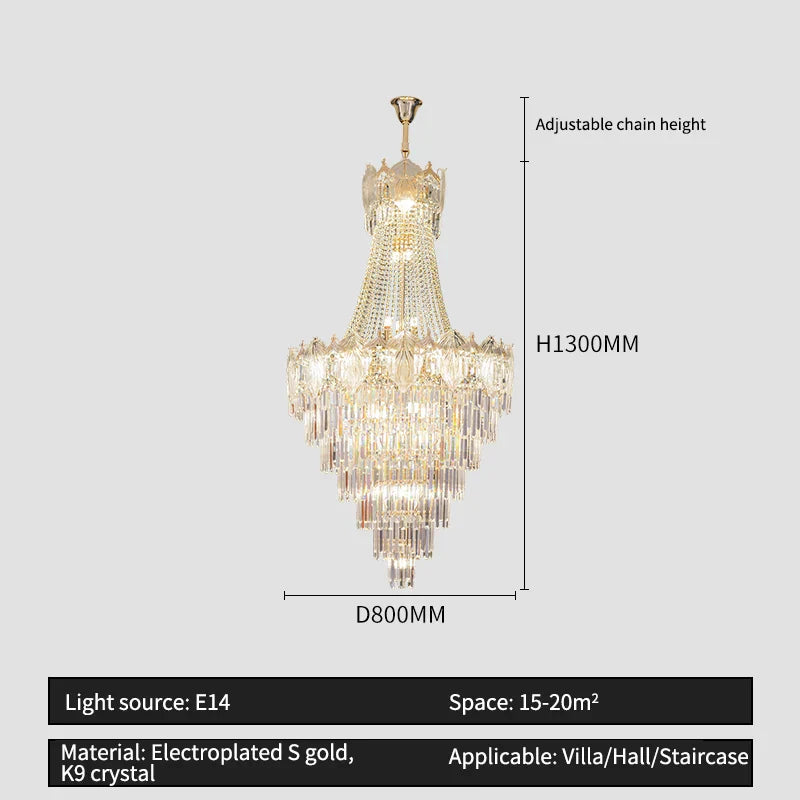 DecorBites™ Elegant Simple Staircase Chandelier LED Livingroom Villa Creative Hotel Lighting