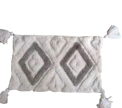 غطاء وسادة ديكوربايتس™ بتصميم هندسي مزخرف بشراشيب، 30×50 سم