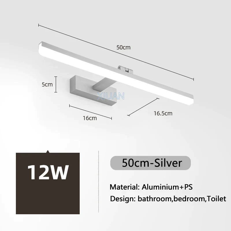 DecorBites™ LED Bathroom Vanity Light Gold Silver Black 40-90cm 220V