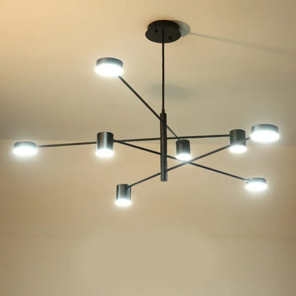 DecorBites™ Black Gold White LED Chandelier: Stylish Nordic Loft Lamp for Livingroom & Bedroom