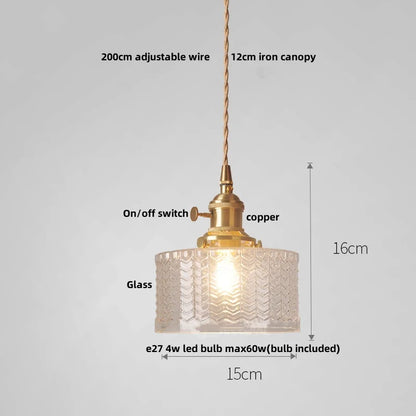 DecorBites™ Green Glass Walnut Wood LED Pendant Light, Nordic Modern Hanging Lamp