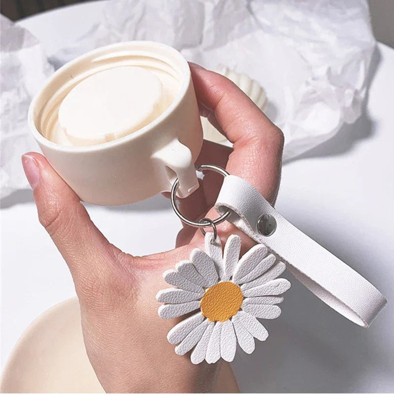 DecorBites™ Daisy Flower Glass Water Bottle Portable Tumbler 350ML