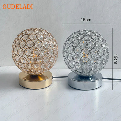 DecorBites™ Crystal Table Lamp: Modern Desktop E27 LED Desk Lamp for Parlor, Bed Room, Bedside Cabinet