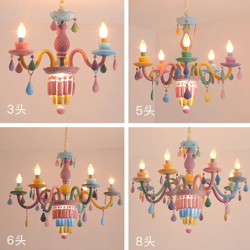 ثريا كريستال DecorBites™ لغرفة نوم الطفلة، مصباح إضاءة غرفة الأميرة النوردية