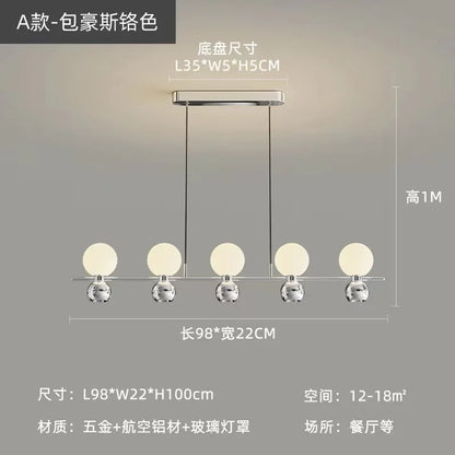 Lámpara colgante nórdica color crema DecorBites™ para sala de estar, dormitorio y comedor