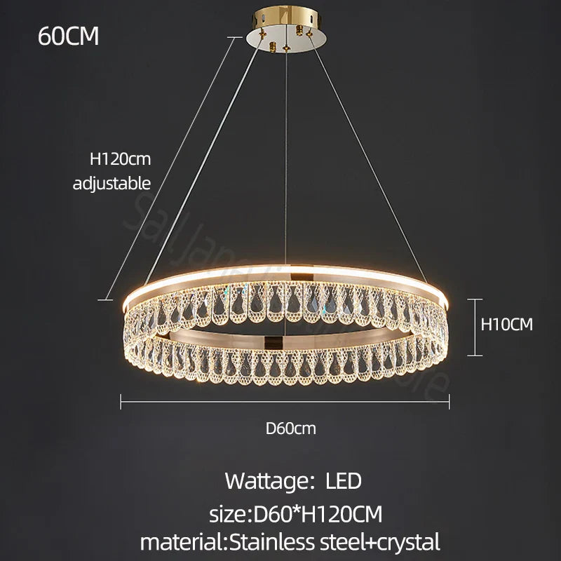 DecorBites™ Crystal Chandelier: Modern LED Lighting for Luxurious Living Room, Dining Room, Bedroom