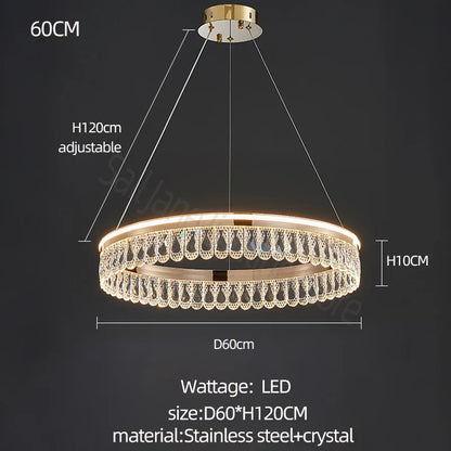 DecorBites™ Crystal Chandelier: Modern LED Lighting for Luxurious Living Room, Dining Room, Bedroom