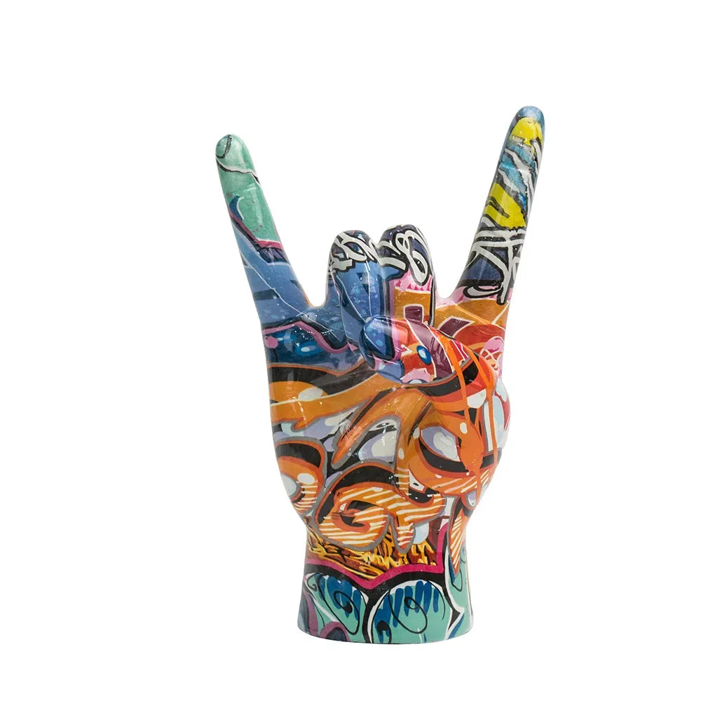 DecorBites™ Hand Statue 19cm Modern Pop Art Resin Sculpture Home Decor