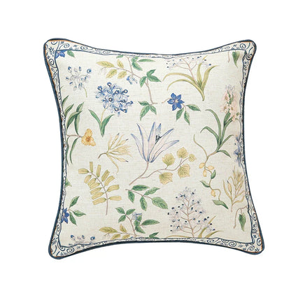 DecorBites™ Botanical Leaf Watercolor Printed Linen Lumbar Pillowcase 30x50cm