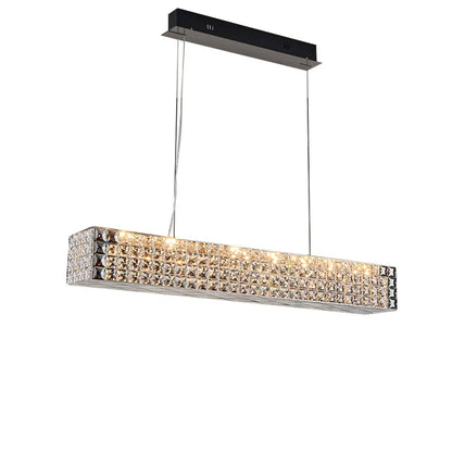 DecorBites™ Crystal Chandelier: LED Ceiling Dining Room Lighting for Long Table Decor