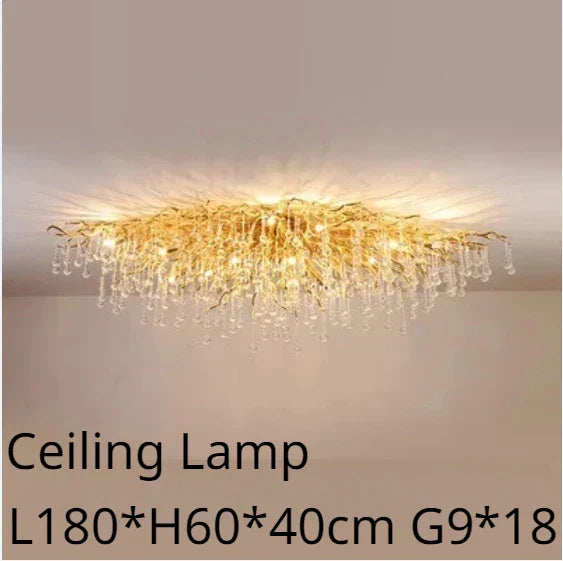 DecorBites™ Golden Chandelier Modern Luxury LED Glossy Ceiling Lamp