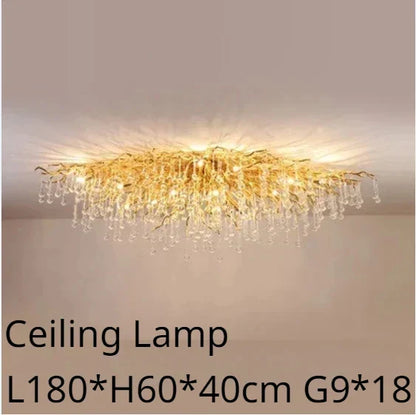 DecorBites™ Golden Chandelier Modern Luxury LED Glossy Ceiling Lamp