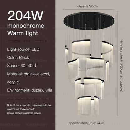 DecorBites™ Acrylic Chandelier: Modern Nordic Style Lighting for Luxury Living Room & Staircase