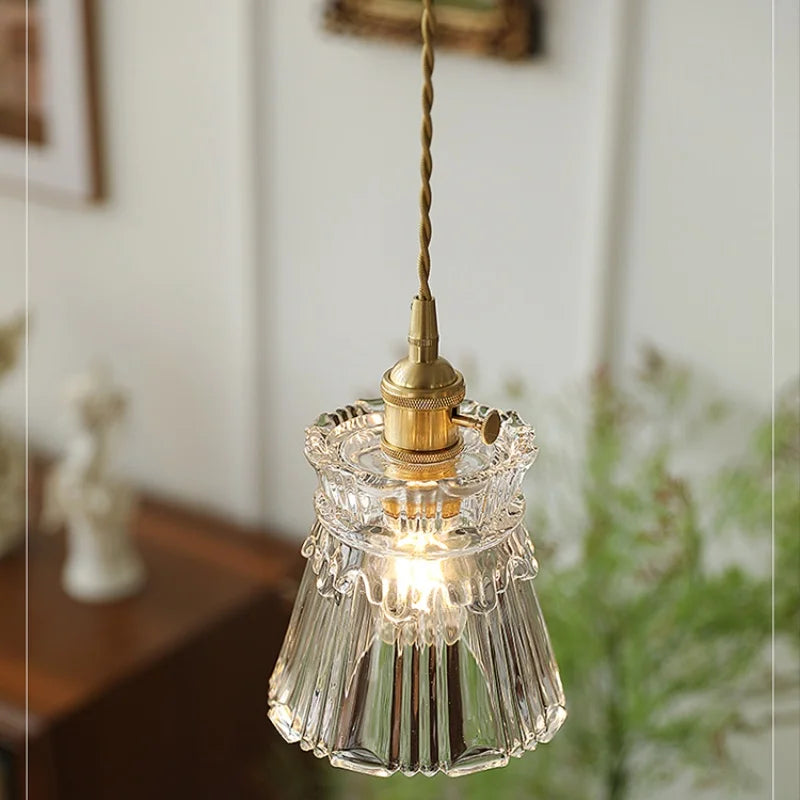 DecorBites™ Clear Glass Copper Pendant Lights Adjustable Modern Wire Nordic Vanity Light