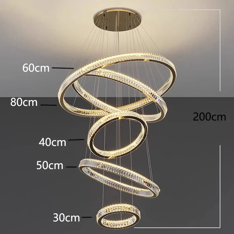 Lámpara de araña de cristal DecorBites™ para escalera, colgante para iluminación interior de sala de estar