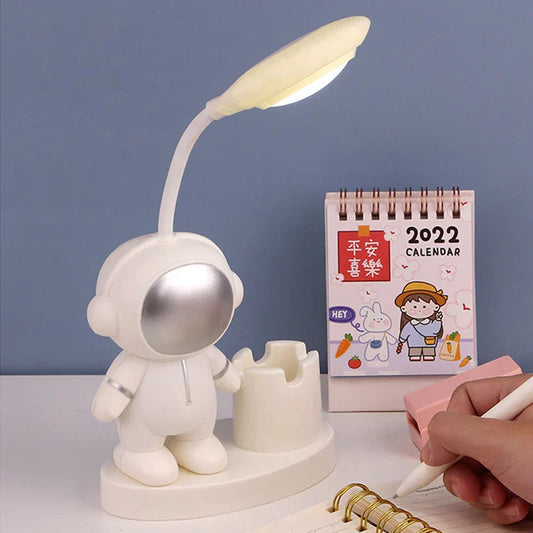 DecorBites™ Astronaut Study Desk Lamp with Pencil Sharpener - Cute, Flexible & Color Adjustable