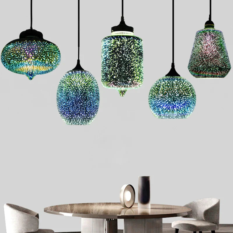 Decorbites™ Lámpara de Araña de Colgantes de Vidrio Colorido para Decoración de Fiestas y Sala de Estar