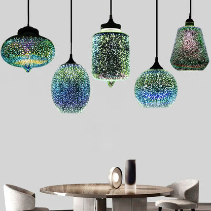 Decorbites™ Lámpara de Araña de Colgantes de Vidrio Colorido para Decoración de Fiestas y Sala de Estar