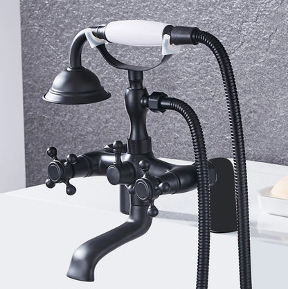 مجموعة خلاط حوض استحمام ودش من DecorBites™ من الكروم العتيق للحمام