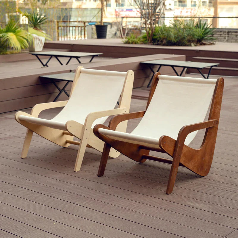 DecorBites™ Canvas Recliner: Retro Mid-Ancient Designer Sofa Chair for Living Room & Balcony