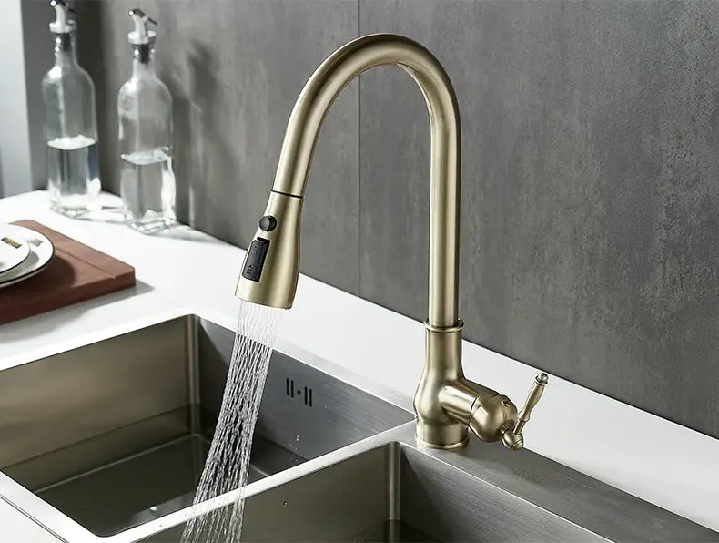 Decorbites™ Grifo de Cocina Extensible en Bronce Antiguo