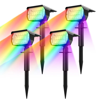 Focos solares RGB DecorBites™ de 20 LED: Lámpara solar de pared inalámbrica e impermeable para patio o jardín.