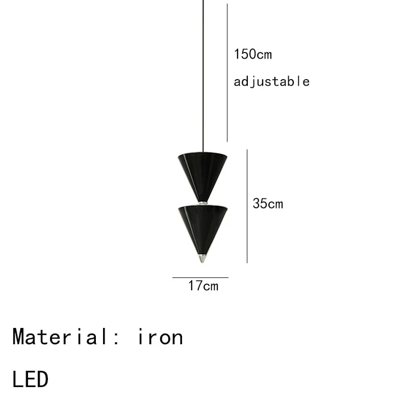 Gold Cone Pendant Lamp 5-Light LED Design