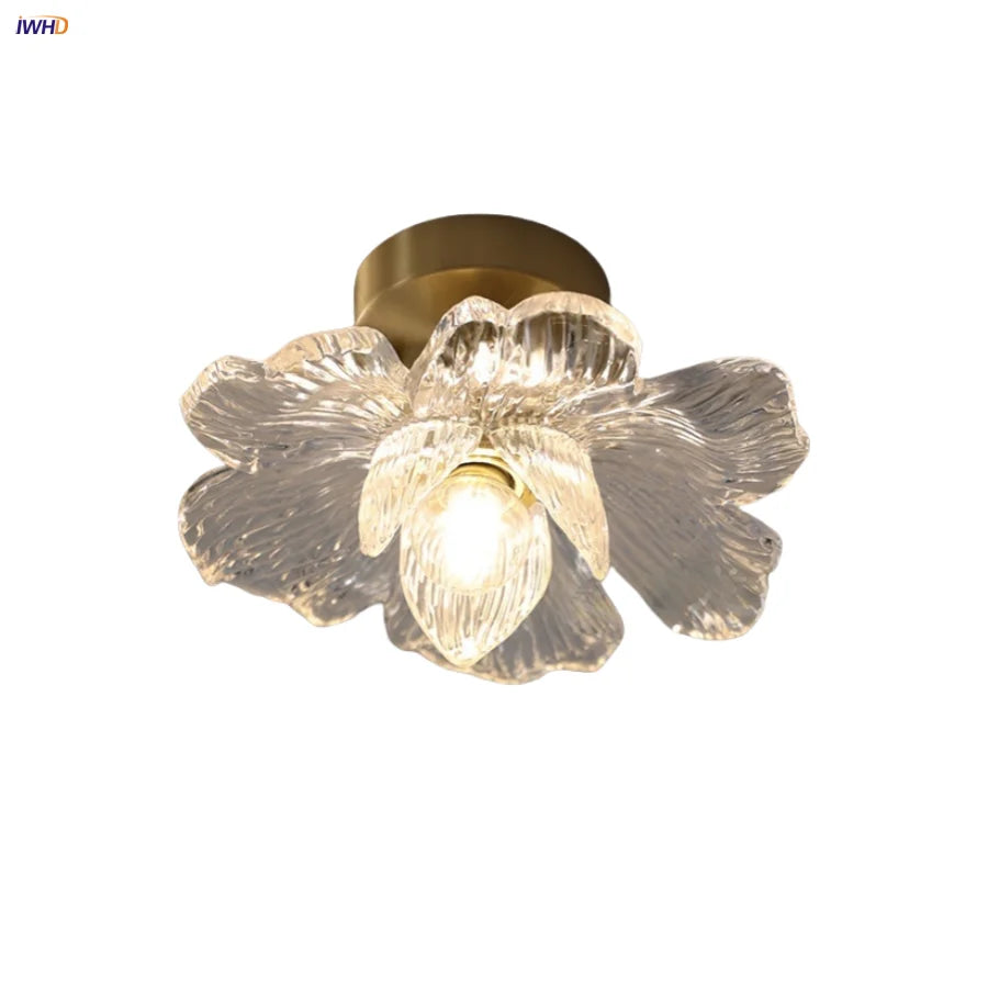 Lámpara de techo LED DecorBites™ con dosel de cobre, moderna lámpara nórdica de acrílico con diseño floral