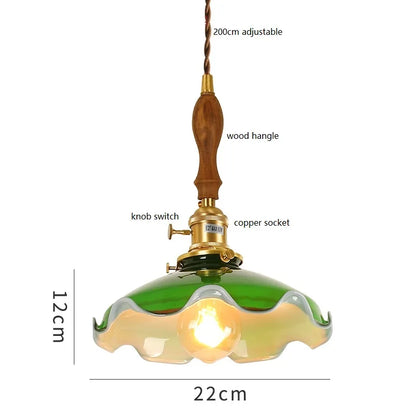DecorBites™ Green Glass LED Pendant Light for Home, Restaurant, Bar, and Loft Style Decor.